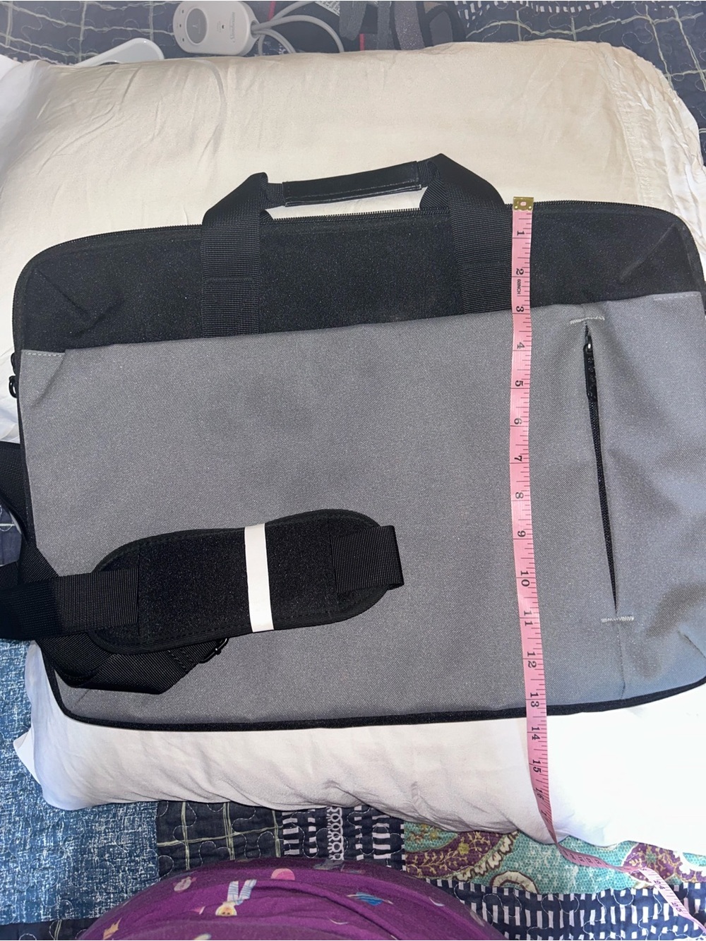 Gray and Black Padded Laptop Bag LRG